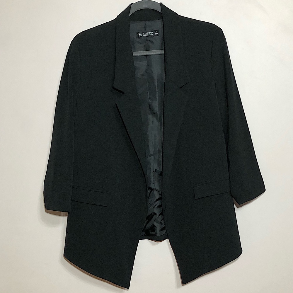 New York & Co Black 3/4 Sleeve Blazer